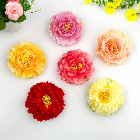 Peony Flower Hair Clip: Pink