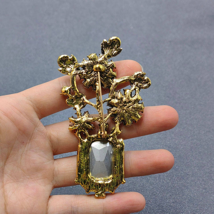Flower Vase Vintage Brooch