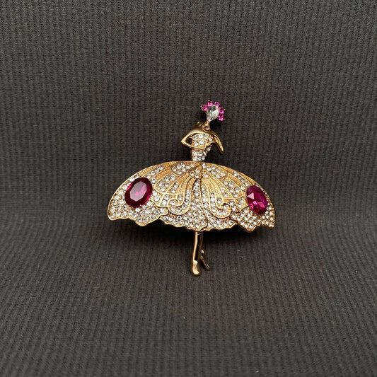 The Girl Dancing Ballet Rhinestone Brooch