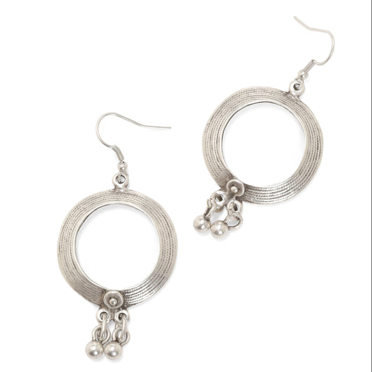 Circle Handmade Pewter Earrings