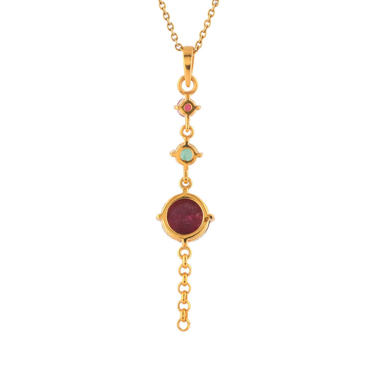Ruby Emerald Gold Vermeil Pendant