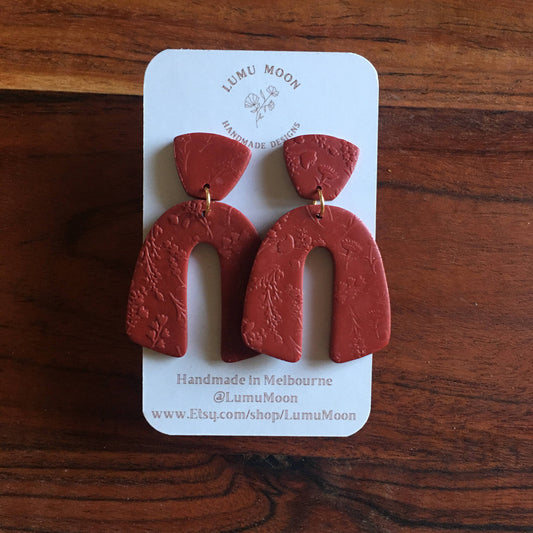 Wildflower Arch Statement Earrings Red