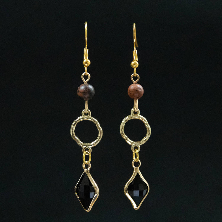 Gilded Black Earrings