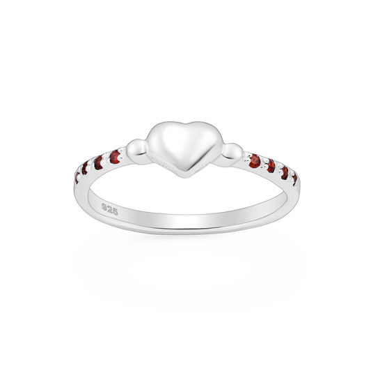 Heartstone Silver Ring