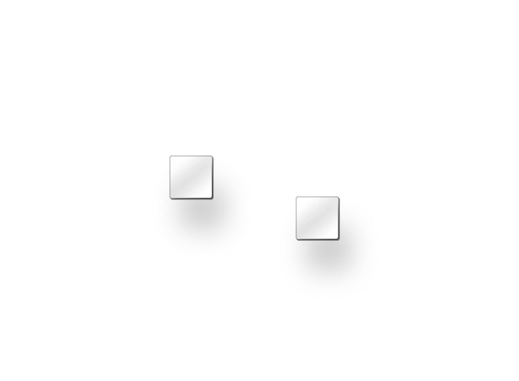 All Square Silver Stud Earrings