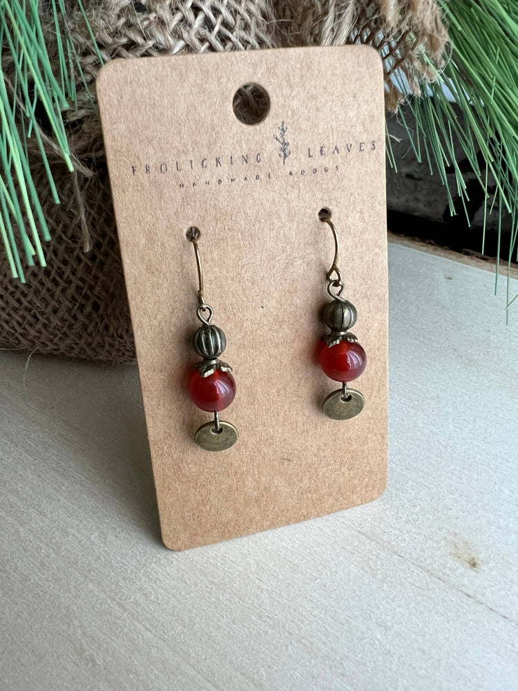 Carnelian Bronze Earrings 