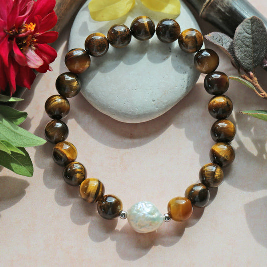 Tigers Eye Stone Stretch Bracelet