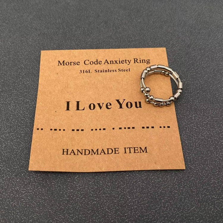 Morse Code Adjustable Ring: Warrior