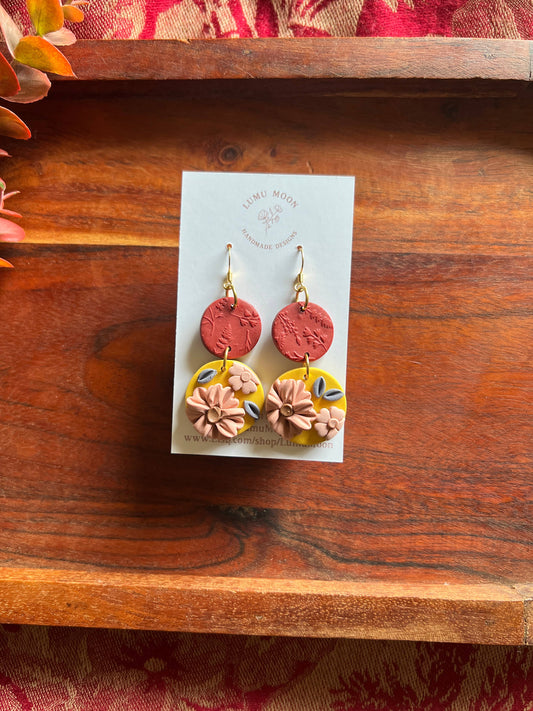 Grace Floral Earrings - Two Tone