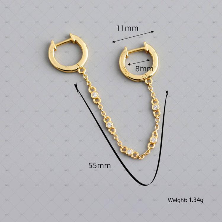 Single Silver Handcuff Tassel Earring