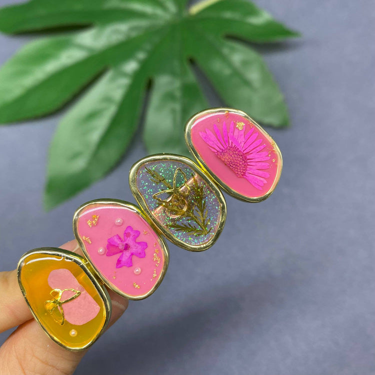 Pressed Dried Flowers Floral Hair Clip