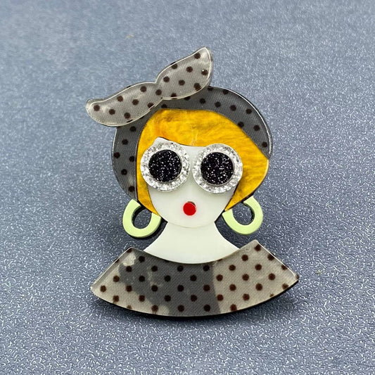 Chic Lady Acrylic Brooch