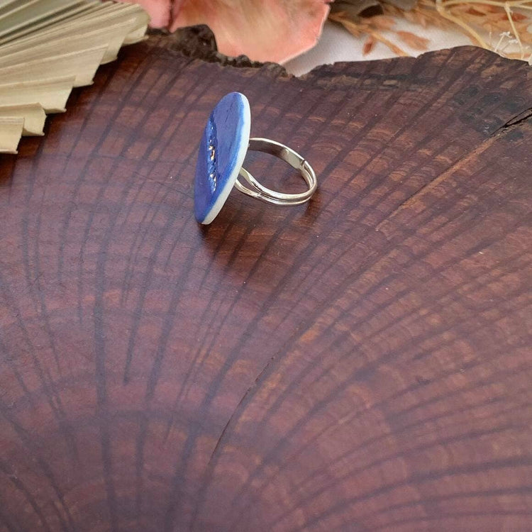Porcelain Luna Moon Ring