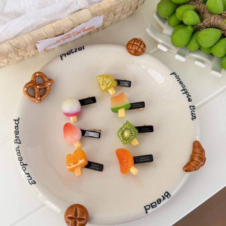 Pineapple Summer Fruit Popsicle Side Bangs Clip