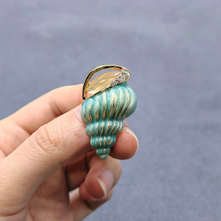 Enamel Conch Brooch