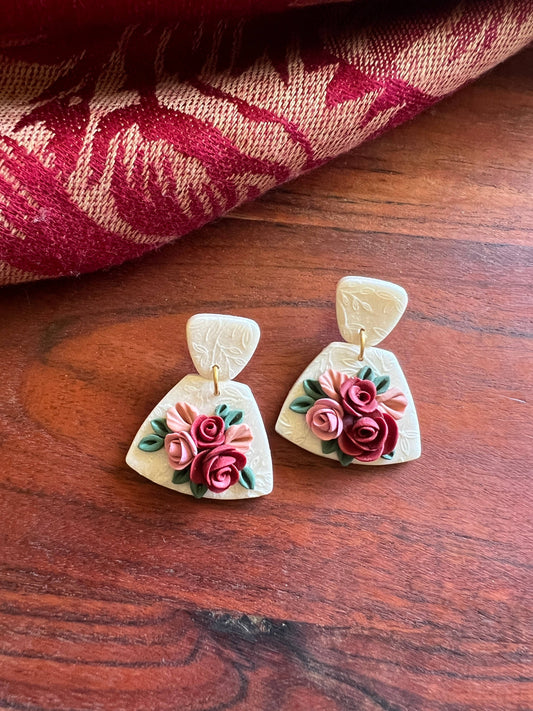 Rose Bouquet Floral Earrings