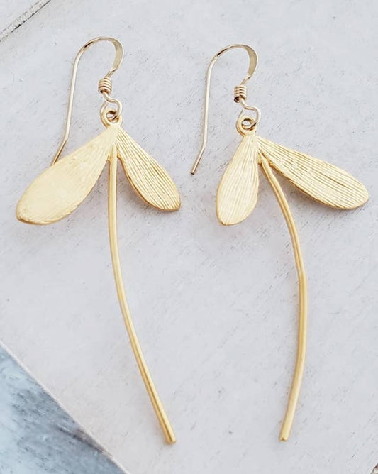 Gold Dandelion Earrings