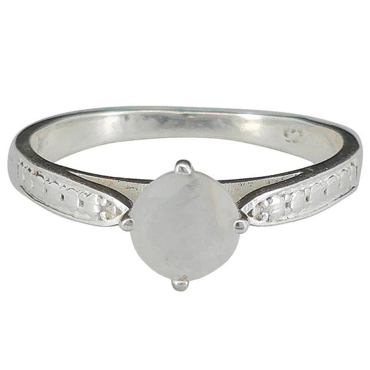 Faceted Moonstone Sterling Silver Ring
