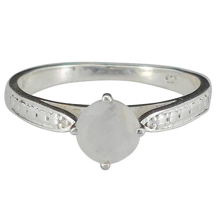 Faceted Moonstone Sterling Silver Ring