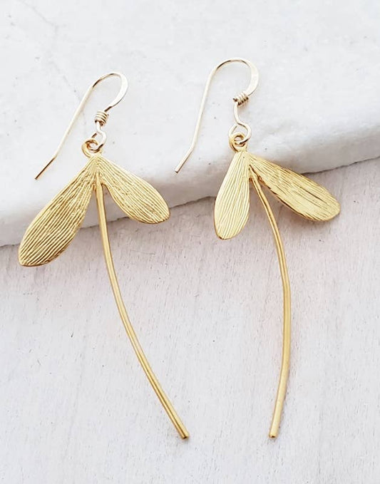 Gold Dandelion Earrings