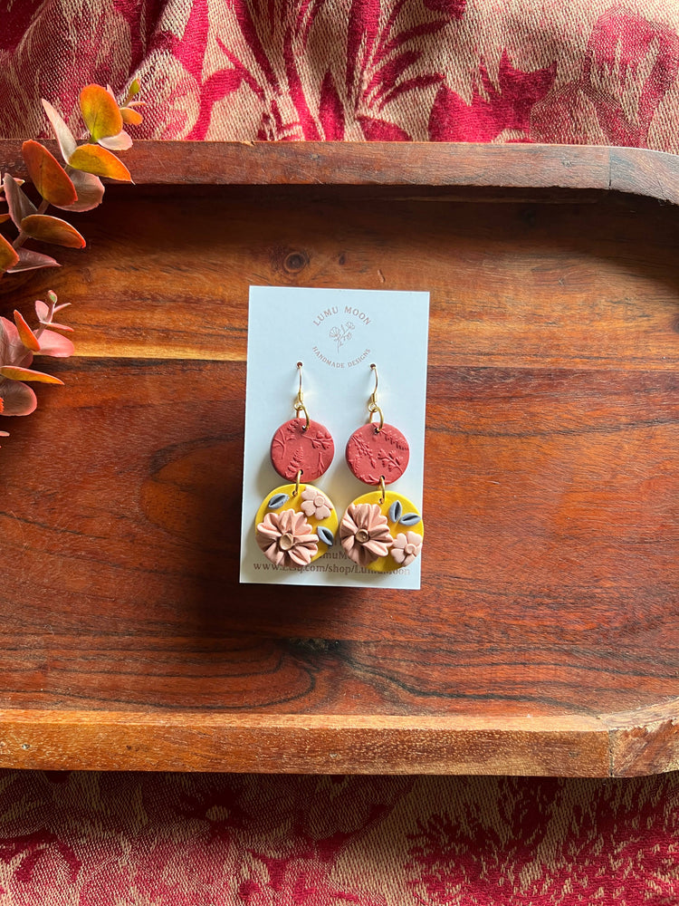 Grace Floral Earrings - Two Tone