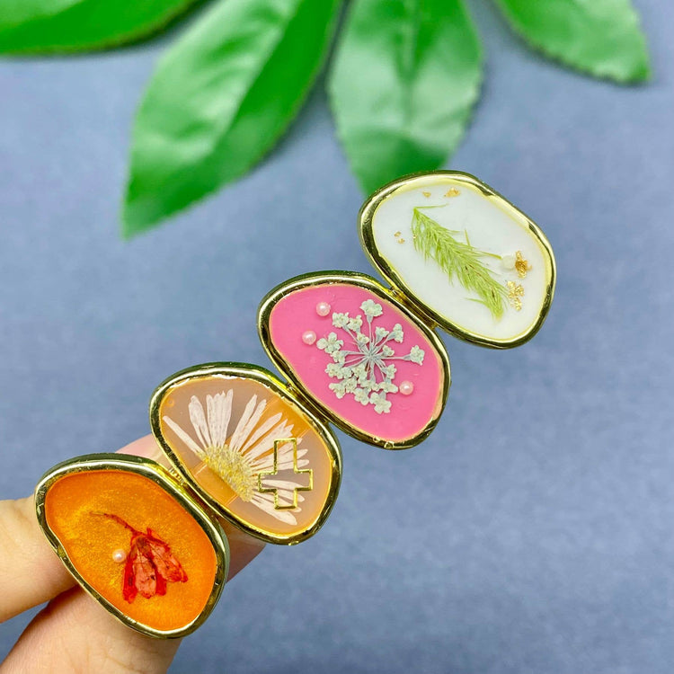 Pressed Dried Flowers Floral Hair Clip