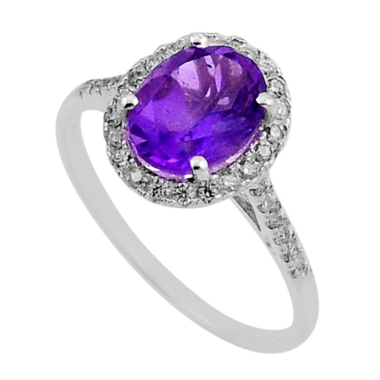 Amethyst & Topaz Silver Ring