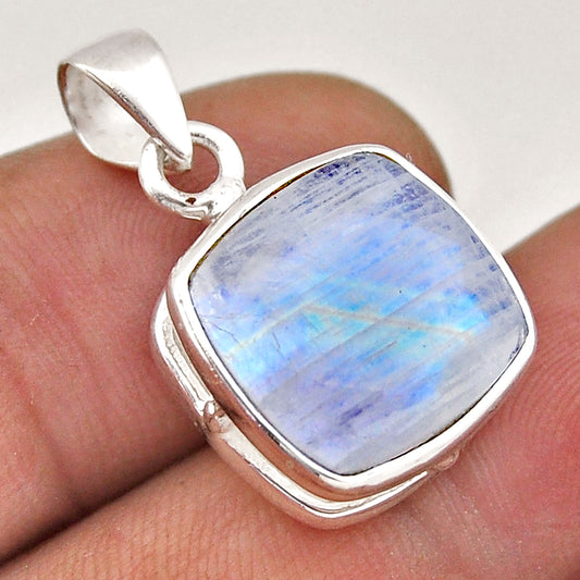 Rainbow Moonstone Silver Necklace