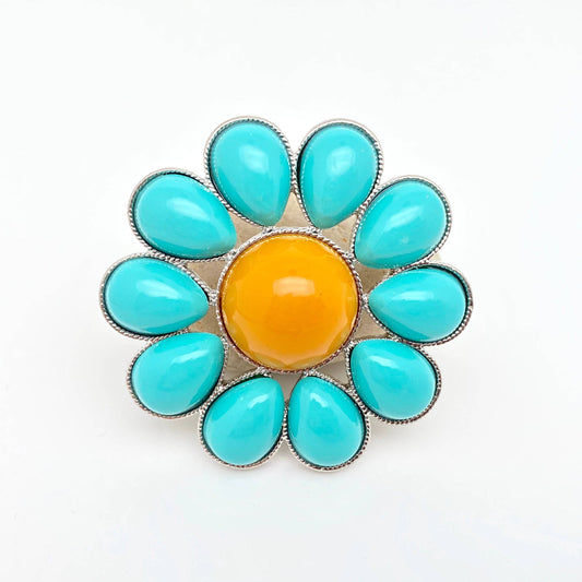 Blue Sunflower Brooch