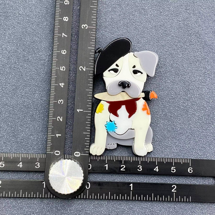 Bulldog Acrylic Brooch