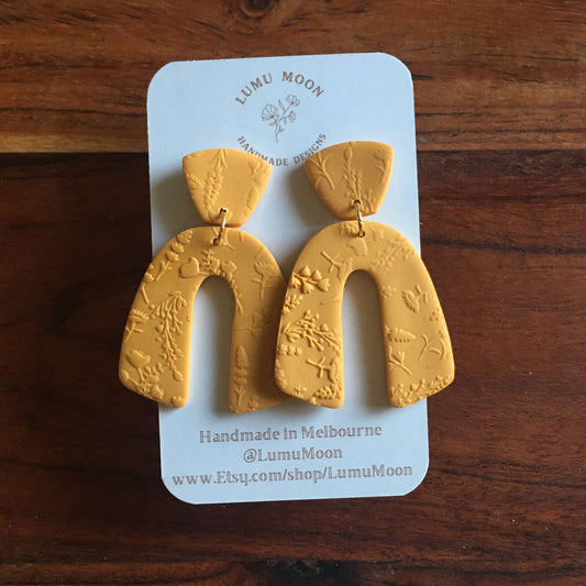 Wildflower Arch Statement Earrings in Yellow