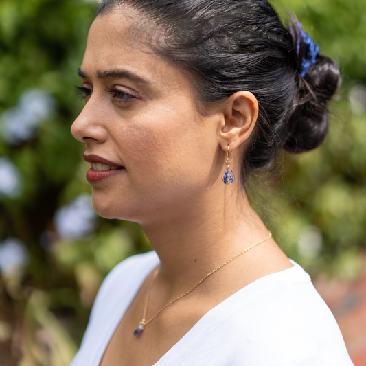 Cornflower Teardrop Earrings