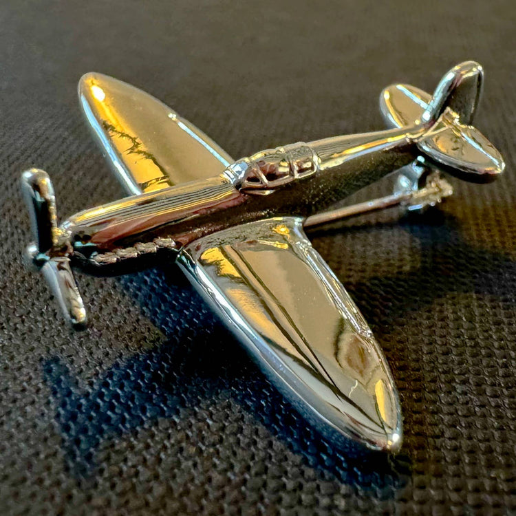 Spitfire Brooch Silver Plated