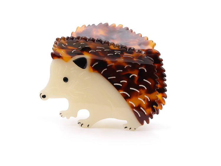 HEDGEHOCK NOVELTY HAIR CLIP: BROWN CREAM