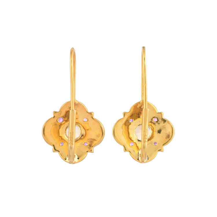 Citrine Ruby Gold Vermeil Earring