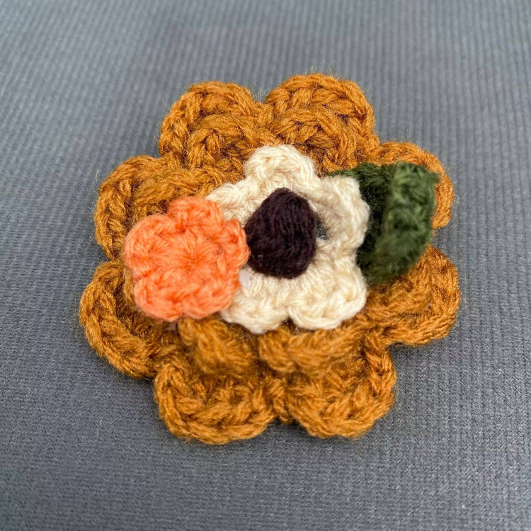 Linen-cotton Cloth Flowers Brooch: B