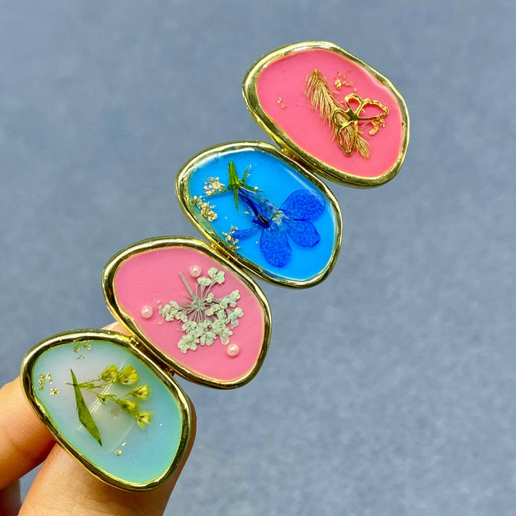Pressed Dried Flowers Floral Hair Clip