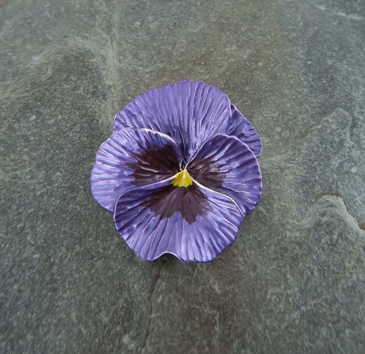 Pansy Purple Flower Brooch