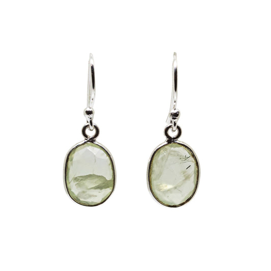 Prehnite Sterling Silver Dangle Earrings