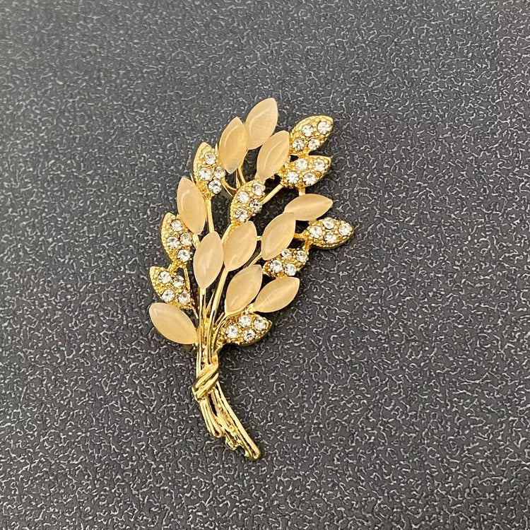 Rhinestone Wheat Brooch
