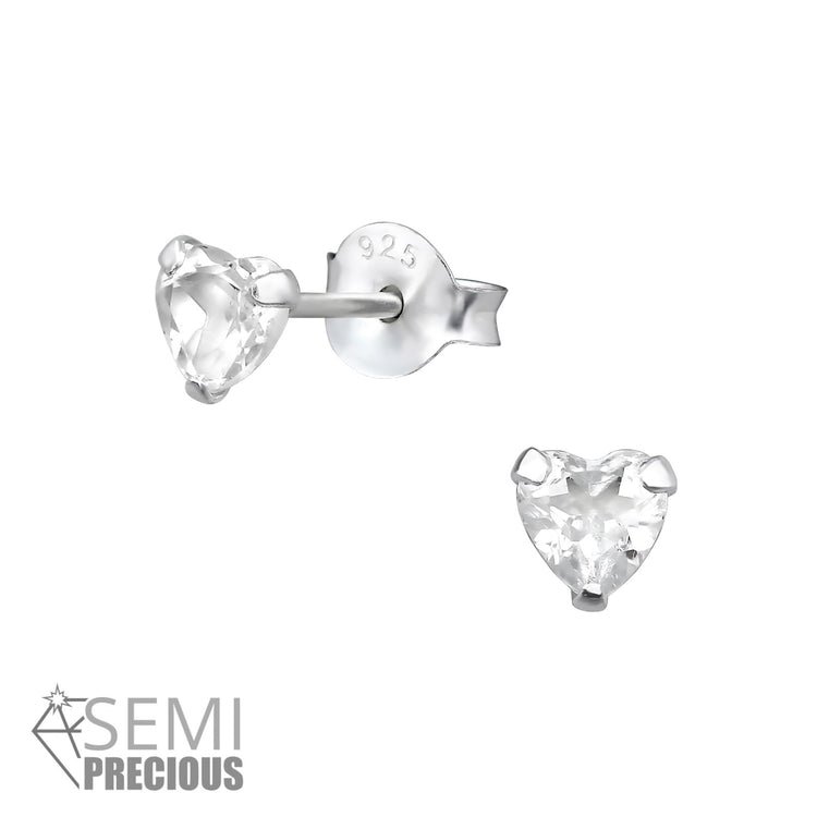White Topaz Silver Earstuds