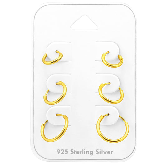 Three Golden Earrings Set