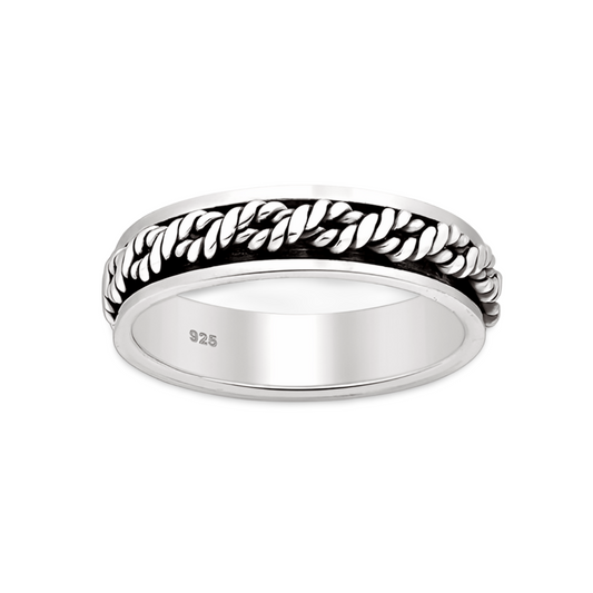 Silver Spinner Weave Ring