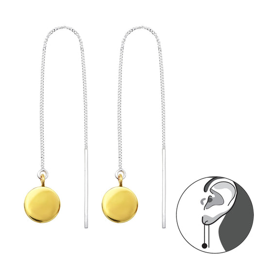 Golden Threader Silver Earrings