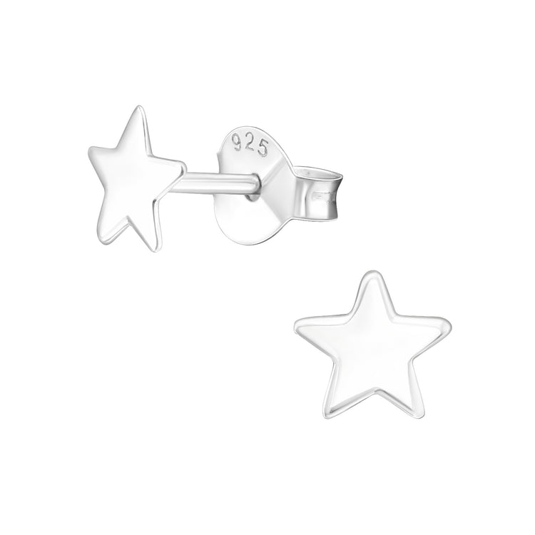 Silver Star Stud Earrings