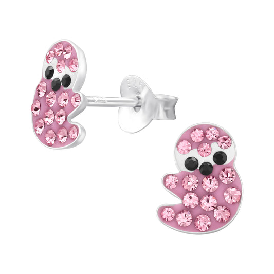 Cute Pink Sloth Crystal Earrings