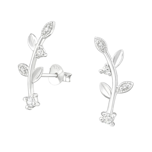 Leafy Climber Cubic Zirconia studs