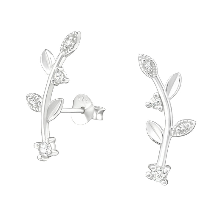 Leafy Climber Cubic Zirconia studs