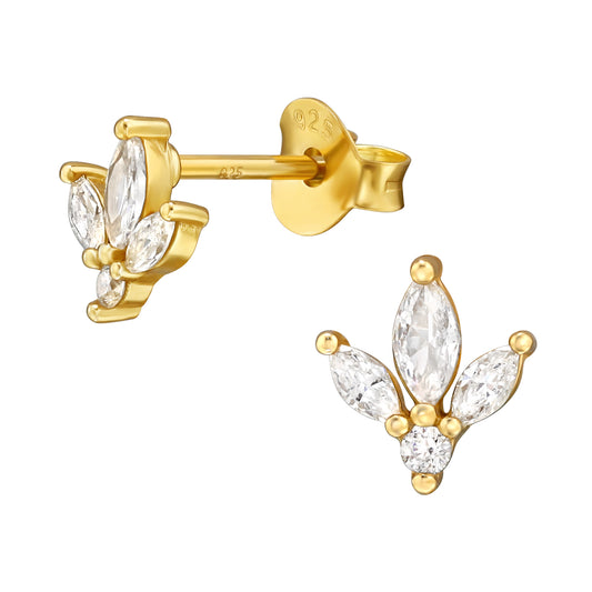 Sparkle Flower Silver Studs