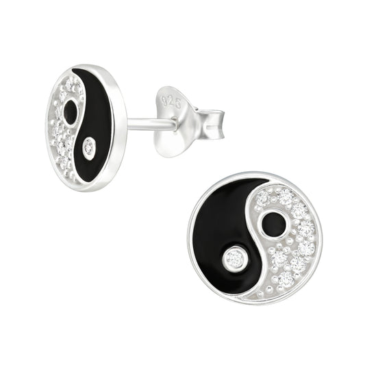 Yin Yang Silver Studs